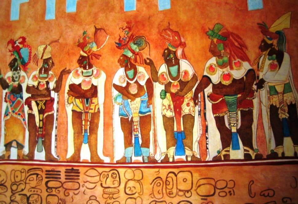 Maya wall painting